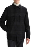 Woolrich Quilted Down Check Overshirt In Grey,blue