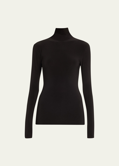 Norma Kamali Cut Out Turtleneck Top In Black