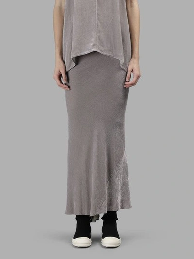 Rick Owens Women's Grey Calf Lenght Skirt
