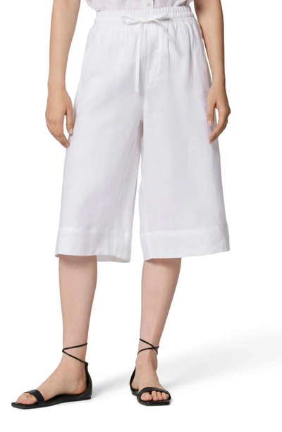 Equipment Cropped Linen Wide-leg Pants In White