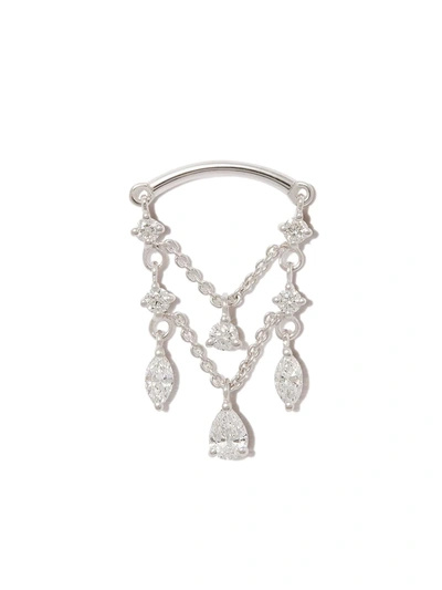 Maria Tash 18k White Gold Drape Chandelier Diamond Earring