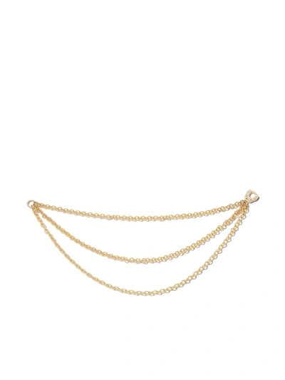 Maria Tash 18kt Yellow Gold 76mm Triple Chain Charm