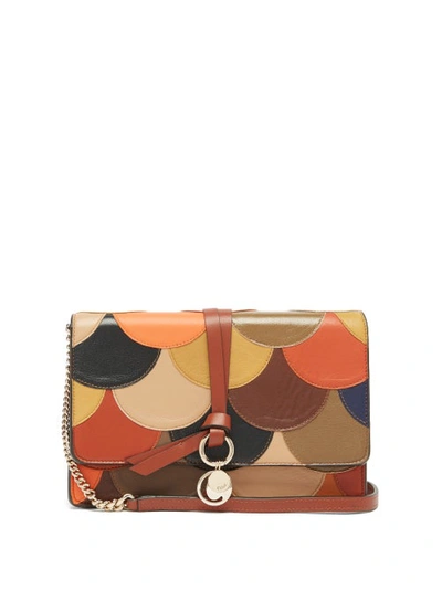Chloé Alphabet Patchwork Leather Cross-body Bag In Sepia Brown