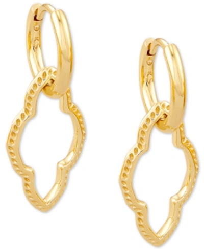 Kendra Scott Medallion Charm Huggie Hoop Earrings In Gold