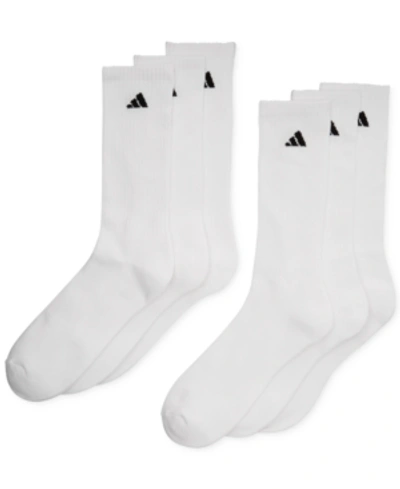 Adidas Originals Men's Cushioned Crew Extended Size Socks, 6-pack In White