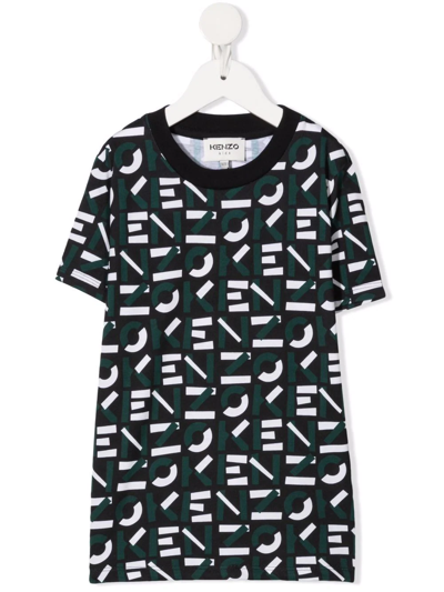 Kenzo Kids' Logo-print Cotton T-shirt In Black