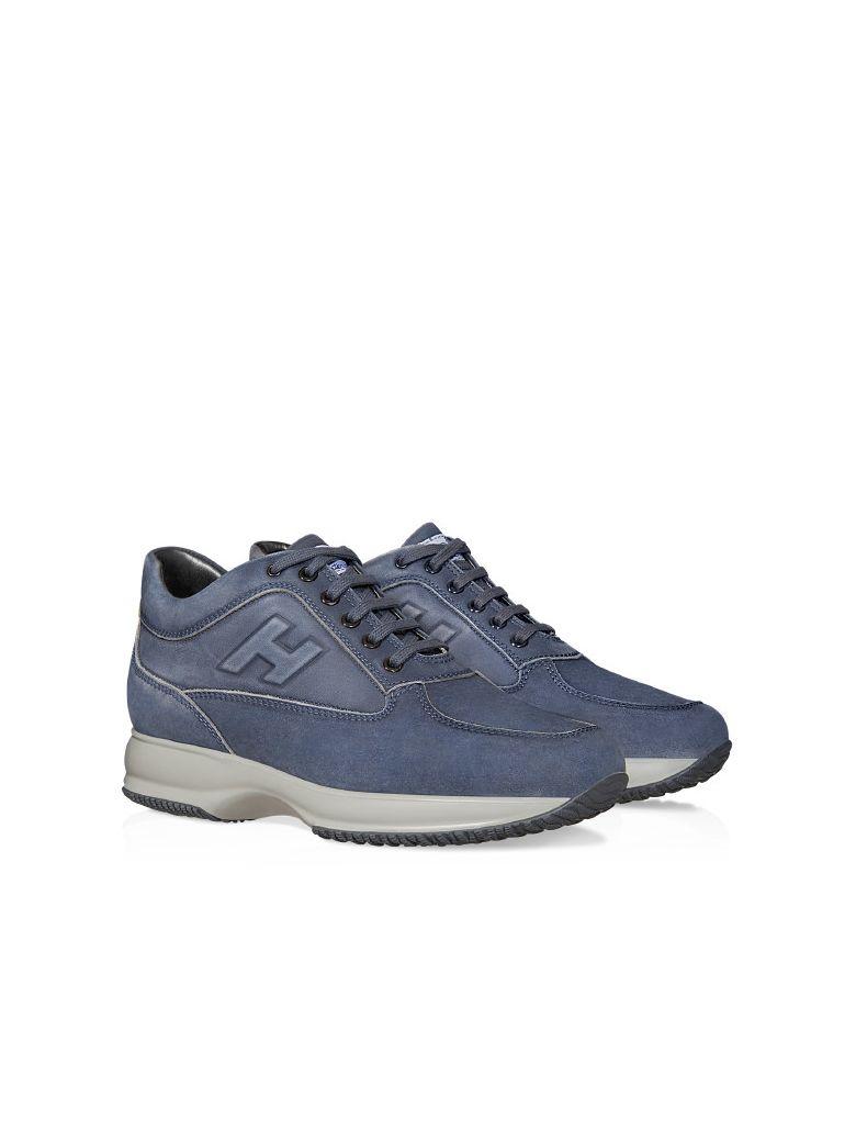 Hogan Interactive Nubuk Sneakers In Blu Denim | ModeSens