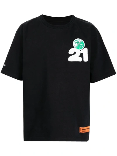 Heron Preston Black Spray '21' T-shirt In Schwarz