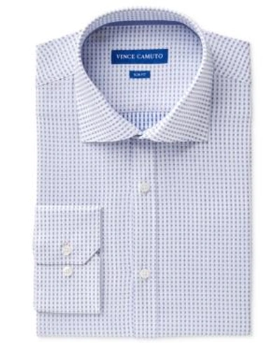 Vince Camuto Men's Slim-fit Comfort Stretch Print Dress Shirt In Med Blue