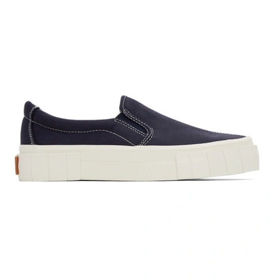 Good News Navy & Green Yess Slip-on Sneakers In Navy / Green / Pink