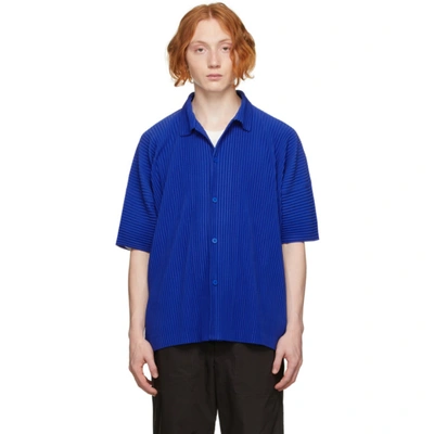 Issey Miyake Blue Monthly Color July Short Sleeve Shirt In 71-marin Blue
