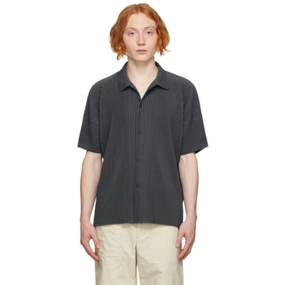 Issey Miyake Grey Monthly Color July Short Sleeve Shirt In 14-charcoal Gray