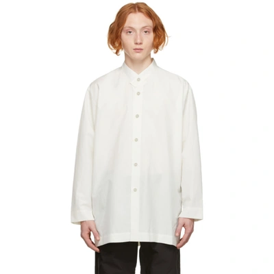 Issey Miyake White Packable Long Shirt In 01-white