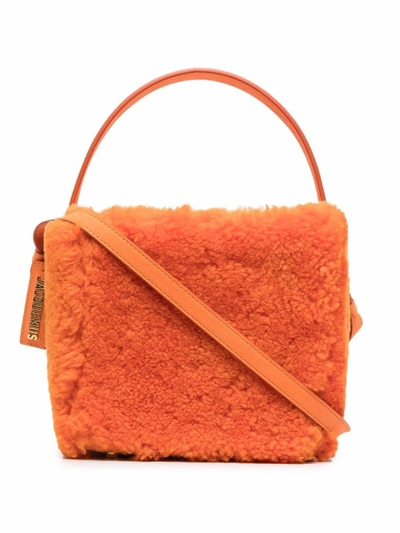 Jacquemus Le Seau Carré Textured-finish Bag In Orange