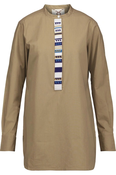 Figue Tatiana Bead-embellished Cotton-poplin Tunic