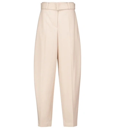 Joseph Taavi Belted Wool-twill Tapered Pants In Neutrals