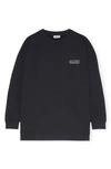 Ganni Software Isoli Organic Cotton Blend Sweatshirt In Black