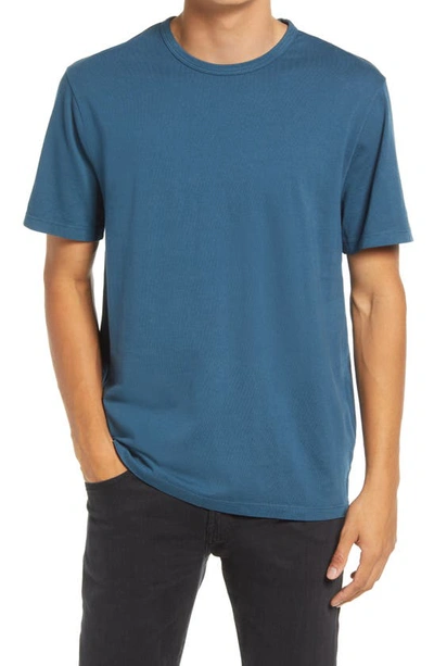 Vince Men's Garment-dyed Crewneck T-shirt In Washed River Blue