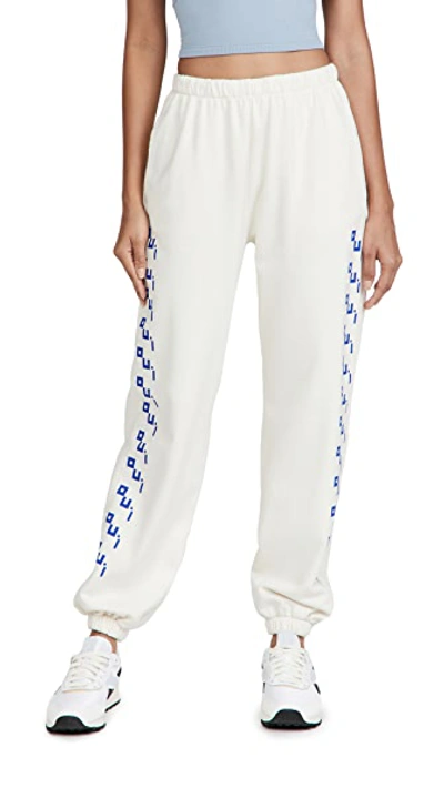 CLARE V GRAPHIC COTTON SWEATPANTS AP-PT-PT-100031-CRM
