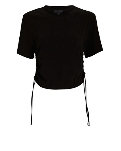 The Range Ruched Jersey Cropped T-shirt In Black