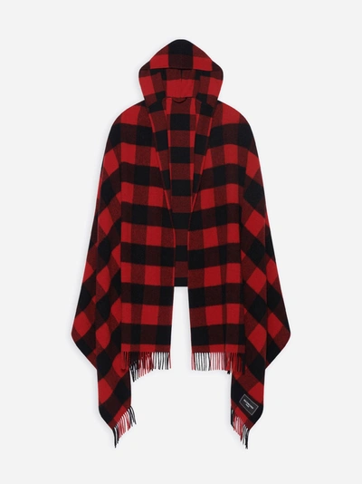 Balenciaga Check Wool-blend Hooded Poncho