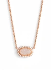 Kendra Scott Chelsea Statement Necklace In Iridescent Drusy/ Rose Gold