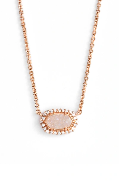 Kendra Scott Chelsea Statement Necklace In Iridescent Drusy/ Rose Gold