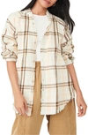 Free People Summer Daydream Plaid Button-up Shirt In Ivory