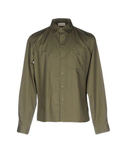 American Vintage Solid Color Shirt In Military Green
