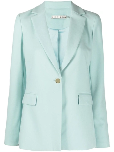 Alice And Olivia Camille' Double Breasted Stretch Blazer In Blue