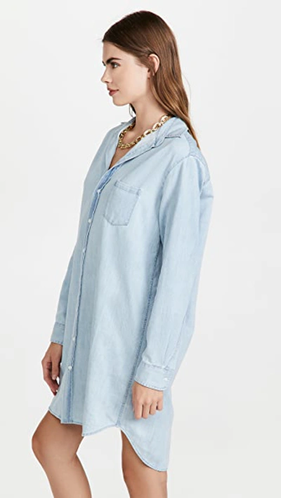 Frank & Eileen Mary Long Sleeve Cotton Shirtdress In Classic Blue/ Tattered Wash