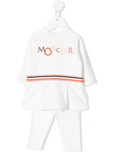 Moncler Babies' White Cotton Coordinated Suit With Logo