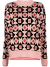 La Doublej Metallic Abstract-pattern Boy Sweater In Rosa Antico Mix
