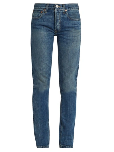 Re/done High-rise Straight Skinny-leg Jeans In Mid 70's