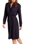 Pj Salvage Textured Essentials Ribbed Knit Robe In Black