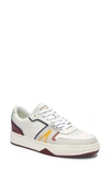 Lacoste Men's L001 Color Blocked Lace Up Sneakers In White/burgundy