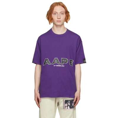 Aape By A Bathing Ape Reversible Purple Bandana T-shirt In Ppx Purple |  ModeSens