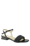 Ron White Barbra Woven Napa Ankle-strap Sandals In Onyx