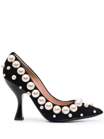 Moschino Pearl-embellished Pumps In Black