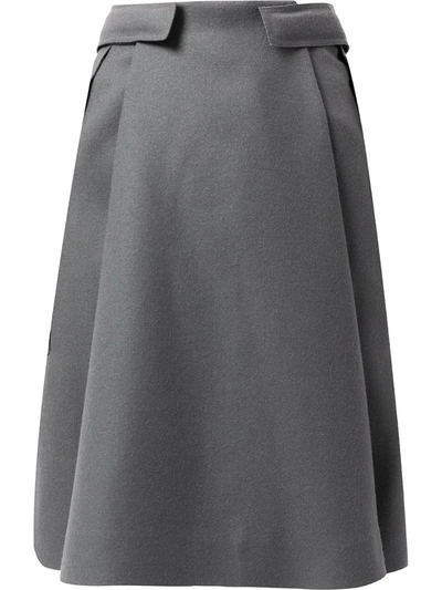 Pre-owned Balenciaga A-line Wool Skirt In 灰色