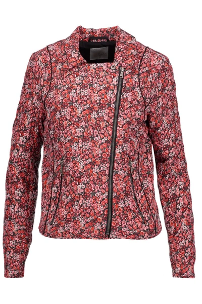 Joie Frona Floral-print Quilted Silk Biker Jacket