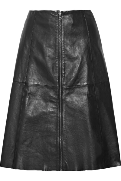 Muubaa Flared Leather Skirt