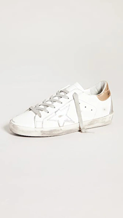 Golden Goose Superstar Sneakers In White/silver/gold