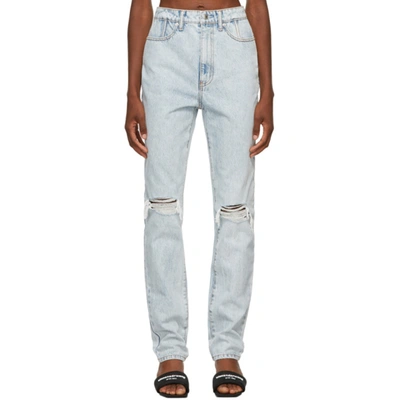 Alexander Wang Blue Stacked Slim Corset Jeans In 蓝色