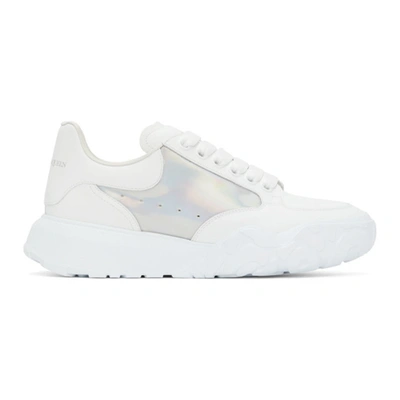 Alexander Mcqueen White & Silver New Court Sneakers In 9475 Whi/whi/majesti