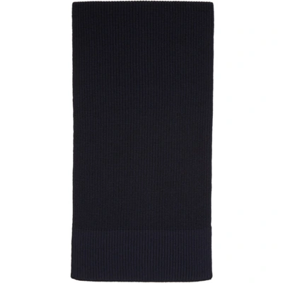 Maison Margiela Navy Wool Scarf In 511f Navy