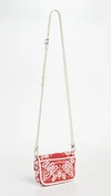 Staud Beaded Mini Tommy Chain Bag In Red Bandana/silver