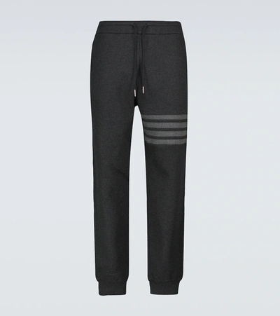 Thom Browne 4-bar Stripe Waffle Knit Track Pants In Grey | ModeSens