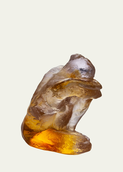 Daum Petite Muse Crystal Sculpture In Amberpink