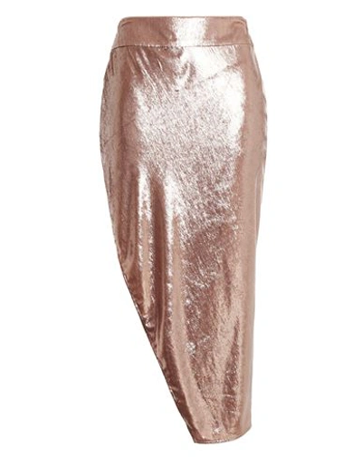 Michelle Mason Metallic Velvet Midi Skirt In Pink